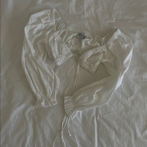 Princess Polly Puff Long Sleeve Tie Front Top